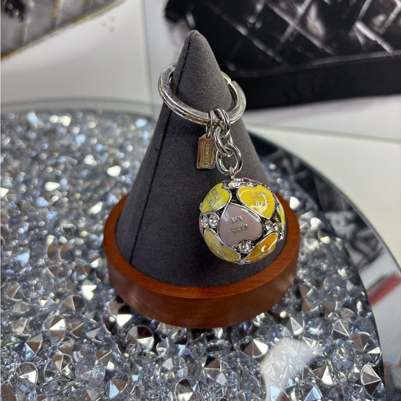 Coach Accessories - Coach 3D Poppy Bag Multi Heart Sphere Pave Crystal Keychain Keyring Charm NWOT